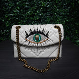 Kurt Geiger - White Leather Mini Kensington Evil Eye Bag (BRAND NEW WITH TAGS)